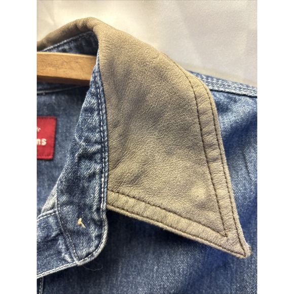 Vtg Women's Limited Jeans Medium Denim Button Up Suede Collar Cotton - Picture 3 of 11